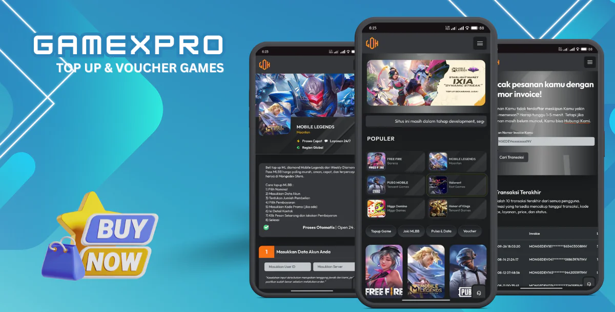 Top Up Games & Voucher Website Script