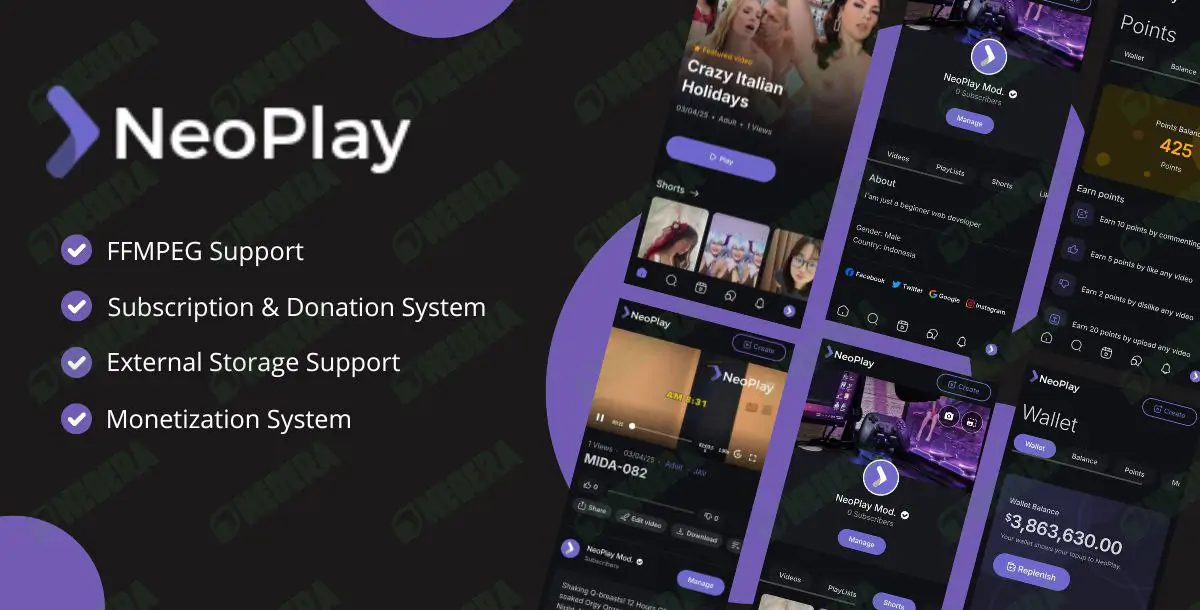 NeoPlay - The Ultimate PHP Video CMS & Video Sharing Platform