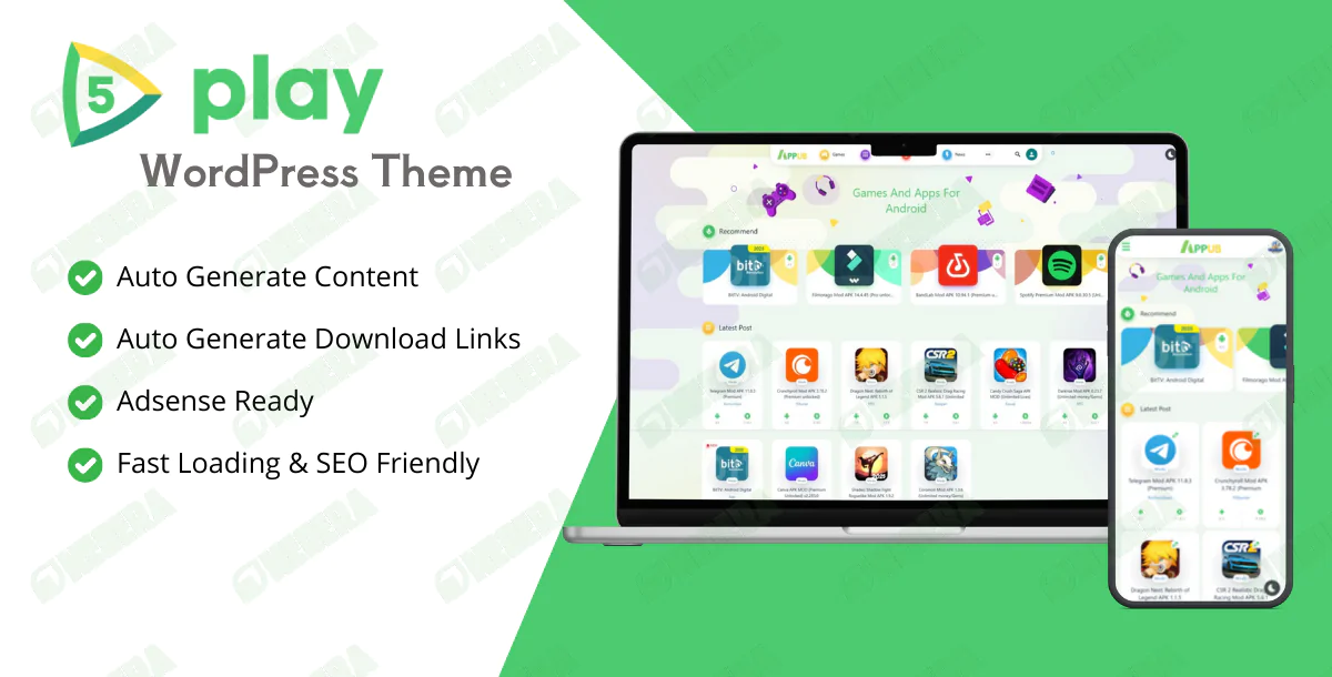 5Play - App Market WordPress Themes